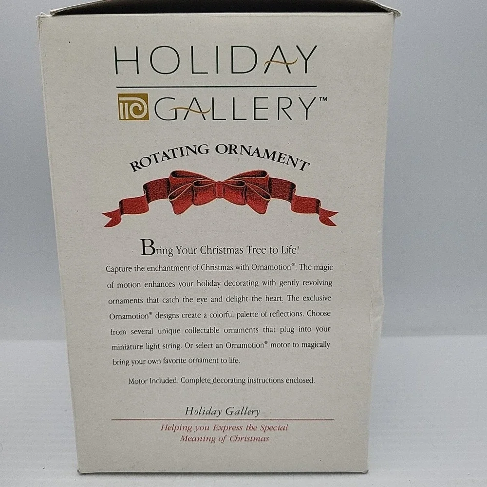 Vintage Holiday Gallery -Rotating Christmas Ornament Children W/Snowman 1989